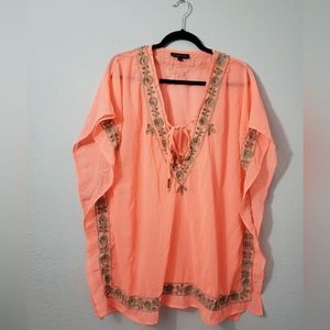 Spiaggia Dolce coral beaded swimsuit coverup